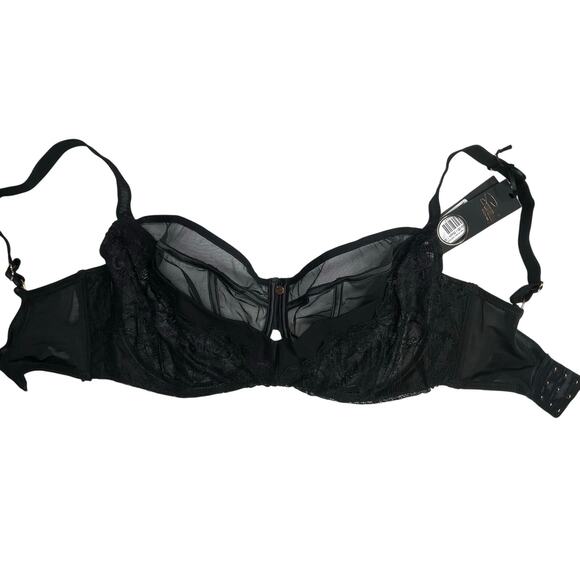 Curvy Kate Scantilly Peek-A-Boo Lace Balcony Bra size 34L Black New - Picture 8 of 13